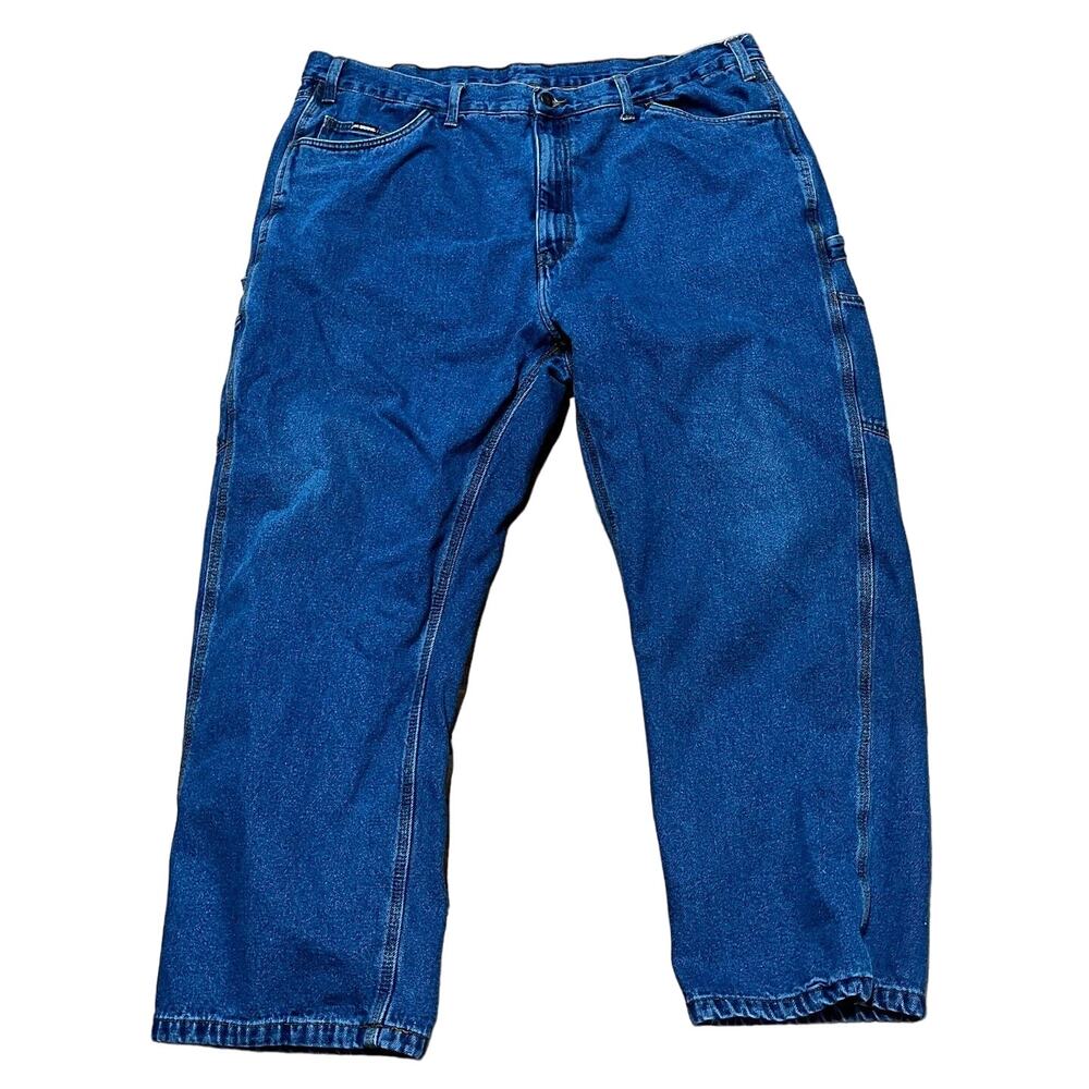Berne Carpenter Jeans Flannel Lined Mens W43 L28 Cotton Denim No Stretch Relaxed